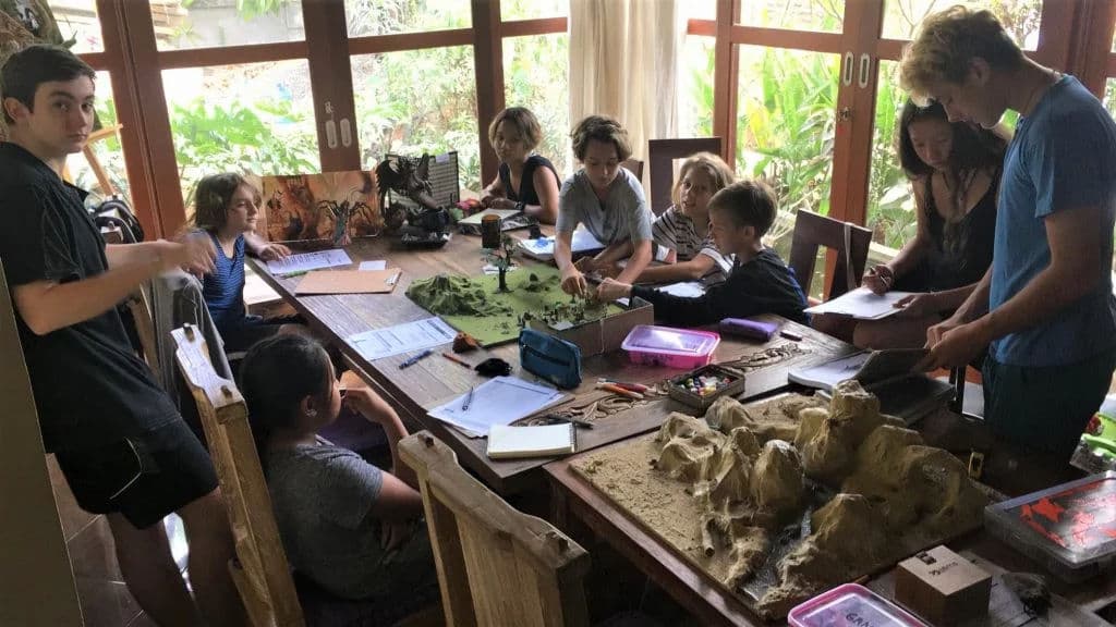 Students learning through role-playing games